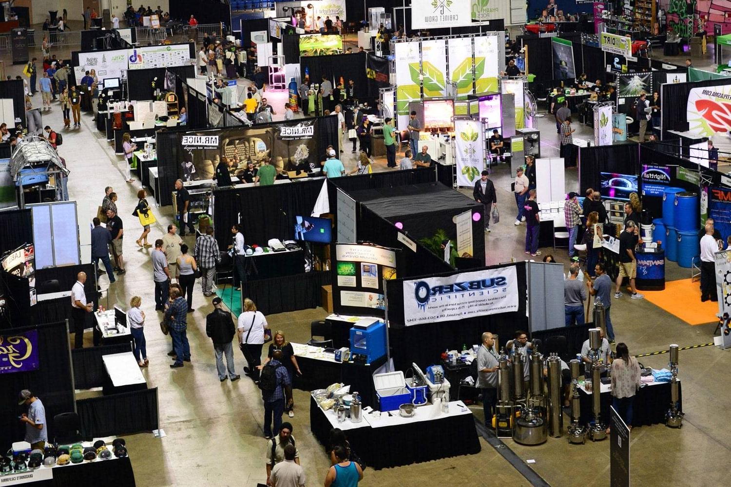 Bird's eye view of cannabis convention in Detroit